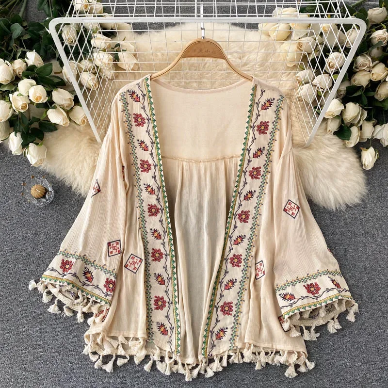 Embroidery Cardigan - Summer Women's Shirt Bohemian Holiday Style