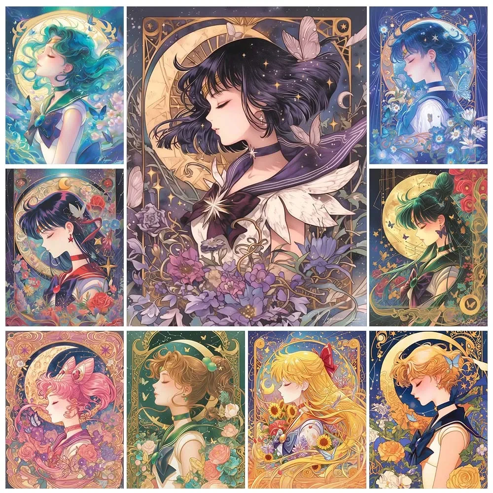 Embroidery Gift Ideas - Cartoon Anime Diamond Painting Beauty Moon