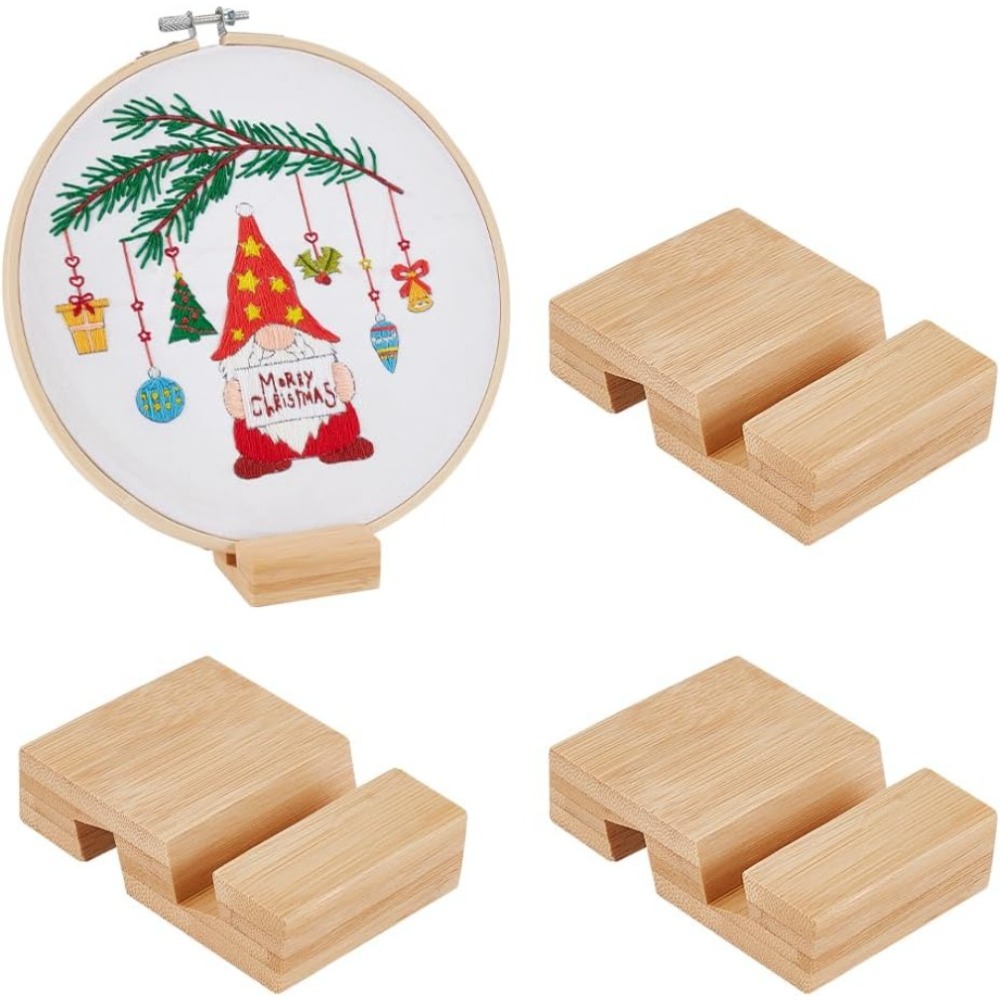 Embroidery Zone - 4Pcs Embroidery Hoop Wooden Base Embroider