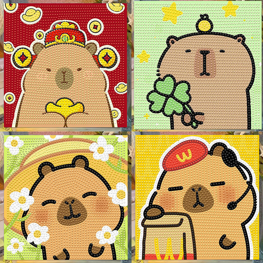Embroidery Gift Ideas - Cartoon Capibala Crystal Diamond Decorative Painting