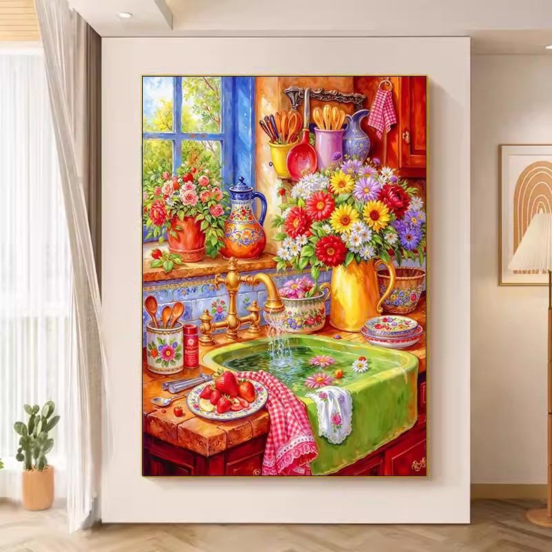 9ct 75x90cm Flower Kitchen Emb - đánh giá và giá Embroidery Kitchen