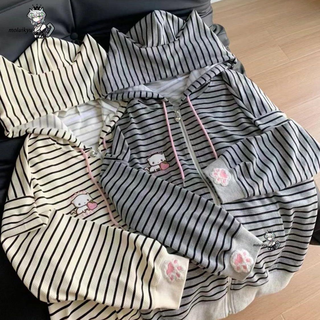 Y2K Women Striped Zip Up Jacke - đánh giá và giá Embroidery Jacket
