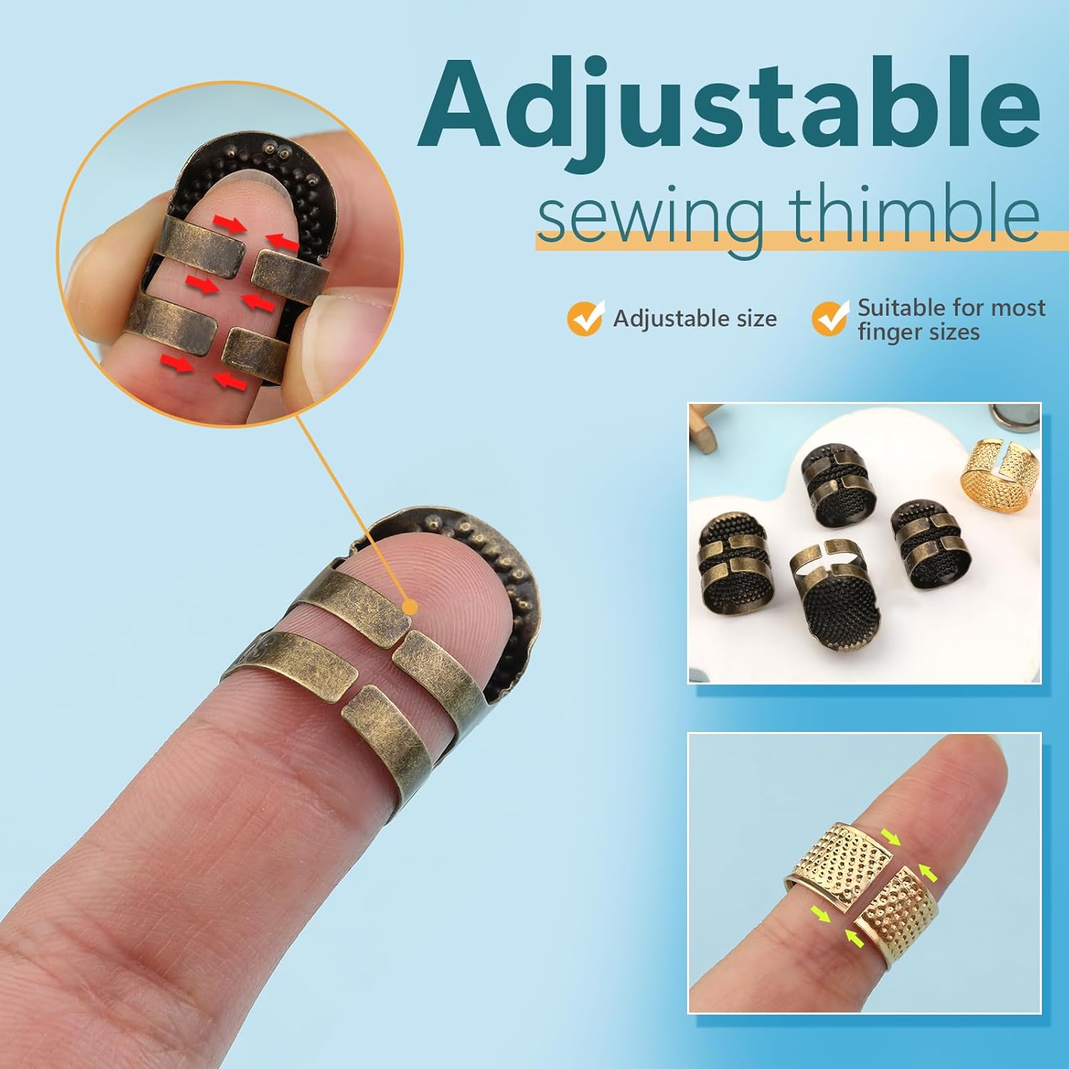8PCS Sewing Thimble Kit for Ha - đánh giá và giá Embroidery Zone