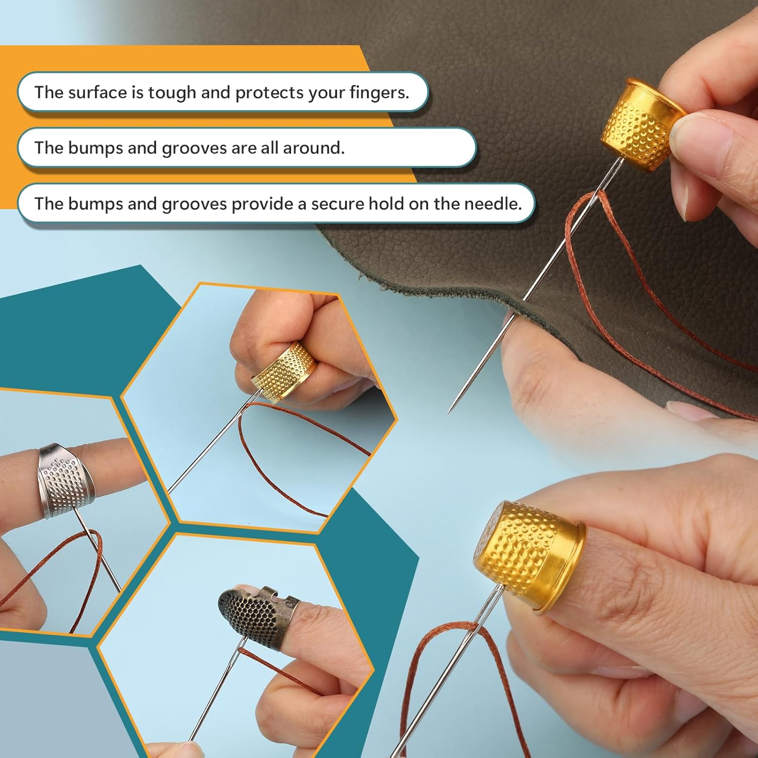 8PCS Sewing Thimble Kit for Ha - đánh giá và giá Embroidery Zone