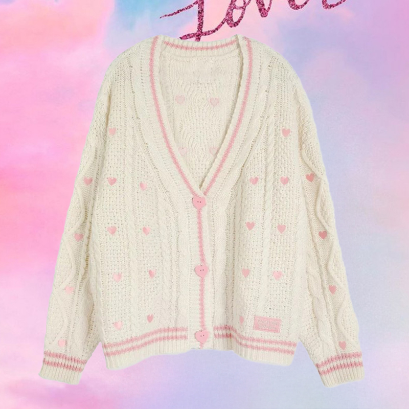 Lover Cardigan with Pink Heart - đánh giá và giá Embroidery Lovers