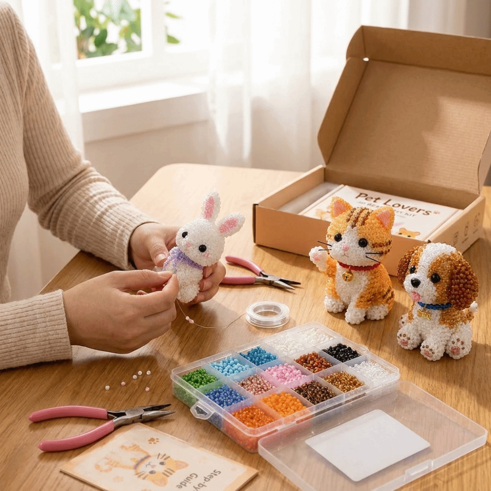 Handmade DIY Animal Bead Embro - đánh giá và giá Embroidery Kit Set