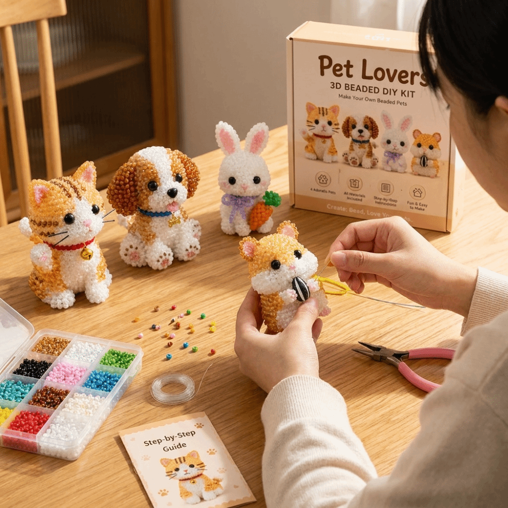 Handmade DIY Animal Bead Embro - đánh giá và giá Embroidery Kit Set