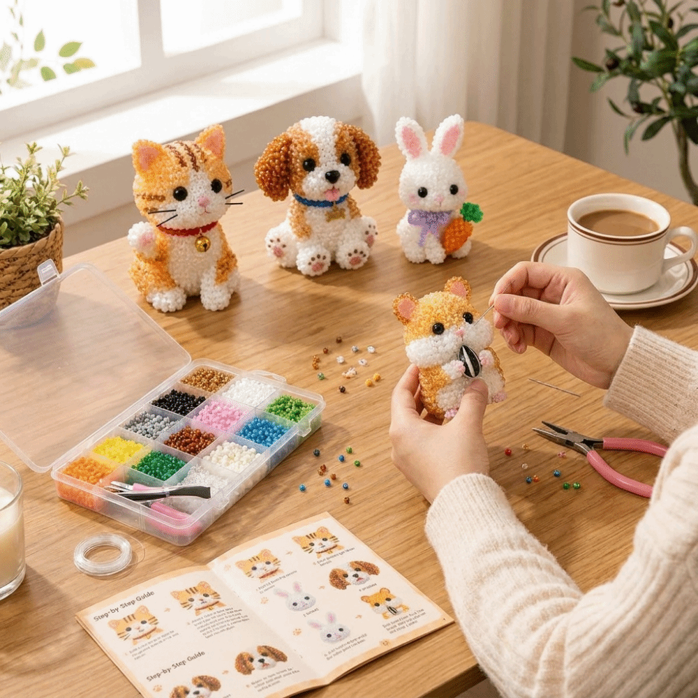 Handmade DIY Animal Bead Embro - đánh giá và giá Embroidery Kit Set