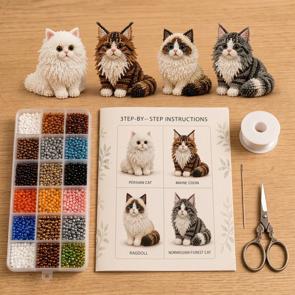 Handmade DIY Animal Bead Embro - đánh giá và giá Embroidery Kit Set