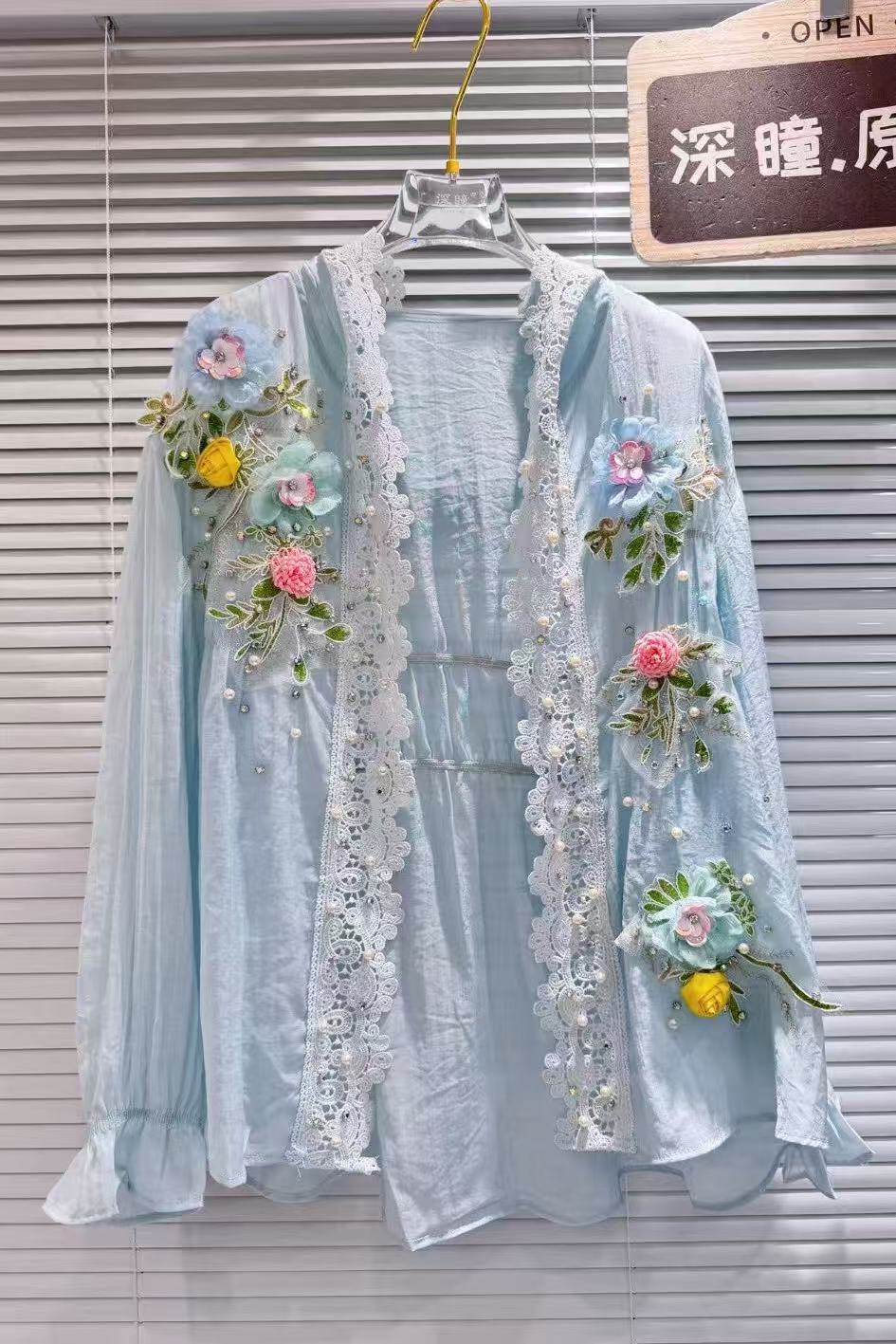 Breathable Cotton Blended Whit - đánh giá và giá Embroidery Cardigan