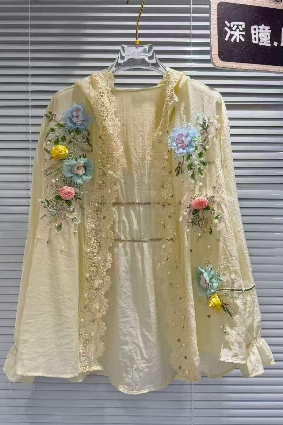 Breathable Cotton Blended Whit - đánh giá và giá Embroidery Cardigan