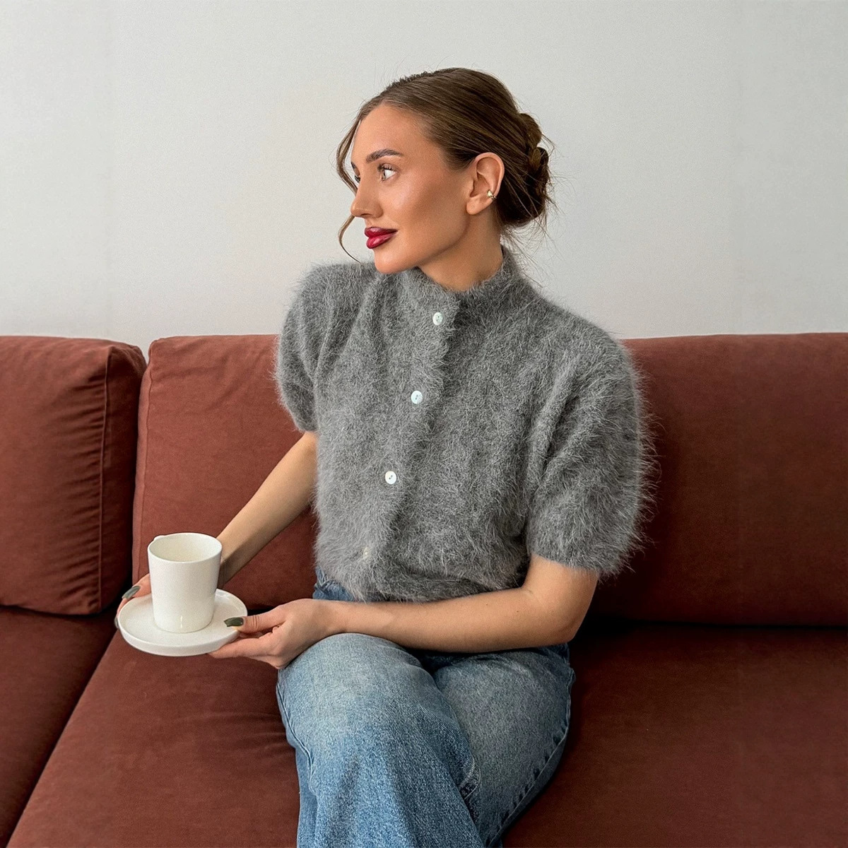 Women Elegant Cardigan Short S - đánh giá và giá Embroidery Cardigan
